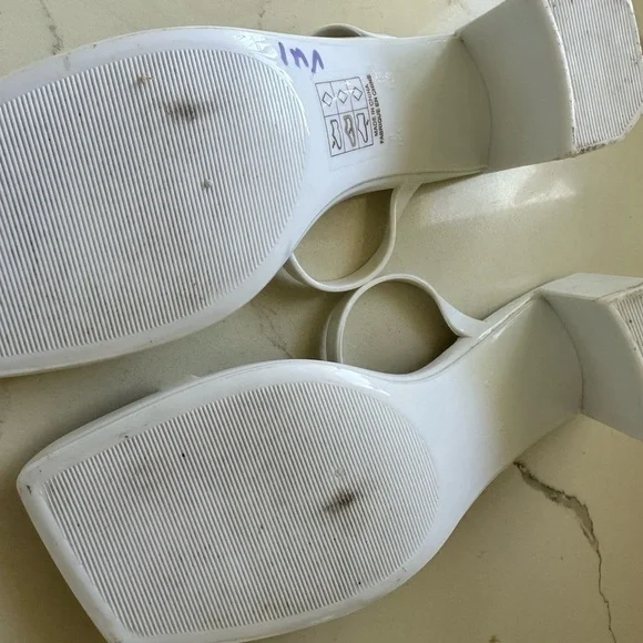 Jeffrey Campbell Jamm-3 jelly slide block heel sandals, size 8 - Picture 5 of 5